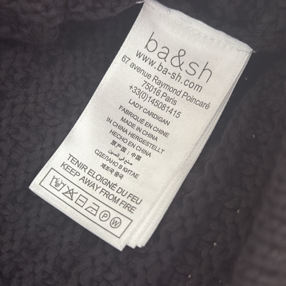 NEW Ba&sh Bash Gaspard Tweed Cardigan Jacket in Black | size 2 M US6 UK10 - Picture 14 of 14